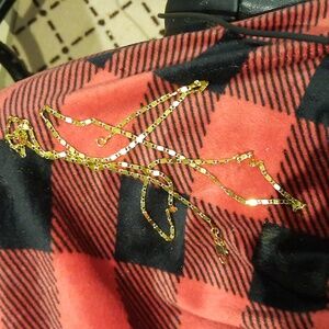 14K YELLOW GOLD OVER  STAINLESS STEEL SPARKLE CHAIN 24" NECKLACE